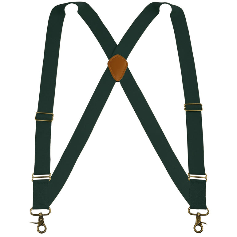 "Buyless Fashion Trucker Suspenders for Men - 48"" Elastic Adjustable Straps 1 1/4"" - X Back Utility Braces"