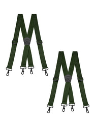 "Buyless Fashion Heavy Duty 2 Pack Suspenders for Men - 48"" Adjustable Straps 1 1/2"" - X Back with Strong Hooks"