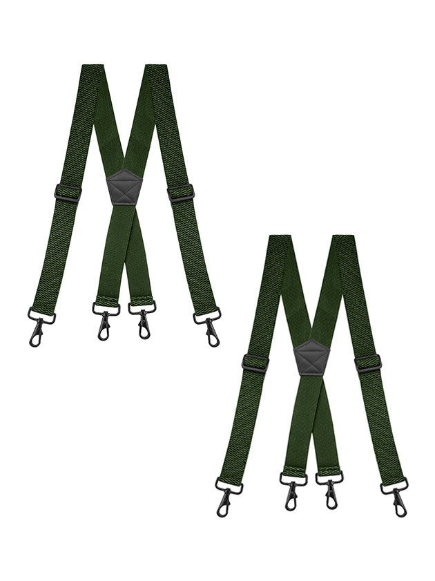 "Buyless Fashion Heavy Duty 2 Pack Suspenders for Men - 48"" Adjustable Straps 1 1/2"" - X Back with Strong Hooks"