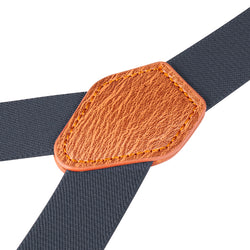 "Buyless Fashion Adjustable Suspenders for Kids - 26"" Elastic Straps 1"" - Leather Y Shape Back - 5151"