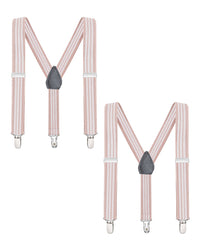 Buyless Fashion Adjustable 2 Pack Suspenders for Kids Toddlers Baby Elastic Solid Color 1 Inch - Y Back Design