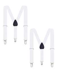 Buyless Fashion Adjustable 2 Pack Suspenders for Kids Toddlers Baby Elastic Solid Color 1 Inch - Y Back Design