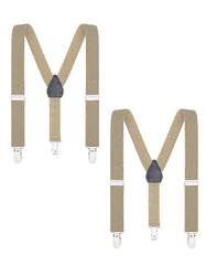 Buyless Fashion Adjustable 2 Pack Suspenders for Kids Toddlers Baby Elastic Solid Color 1 Inch - Y Back Design
