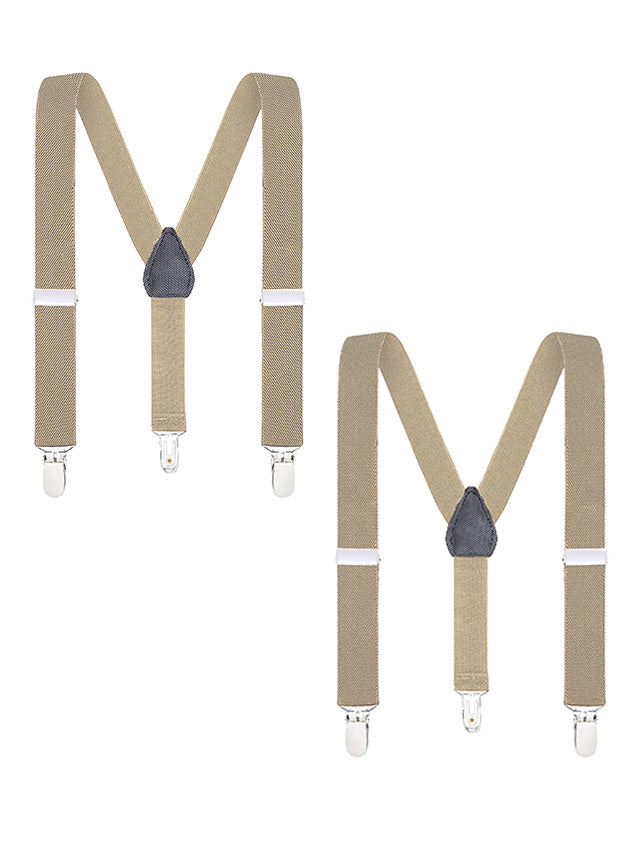 Buyless Fashion Adjustable 2 Pack Suspenders for Kids Toddlers Baby Elastic Solid Color 1 Inch - Y Back Design