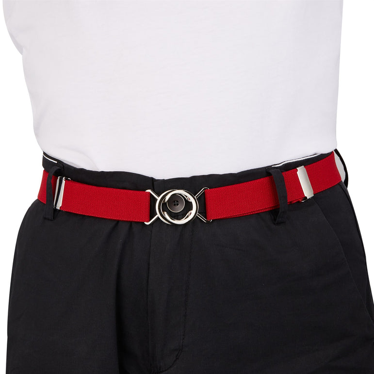 Buyless Fashion Kids Toddlers Baby Adjustable Elastic Stretch Belt with Silver Twisted Buckle