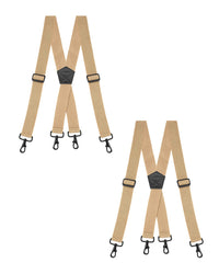 "Buyless Fashion Heavy Duty 2 Pack Suspenders for Men - 48"" Adjustable Straps 1 1/2"" - X Back with Strong Hooks"