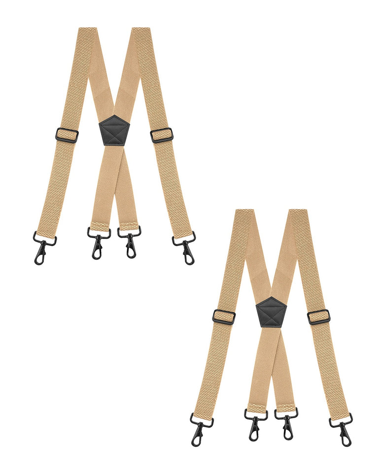 "Buyless Fashion Heavy Duty 2 Pack Suspenders for Men - 48"" Adjustable Straps 1 1/2"" - X Back with Strong Hooks"