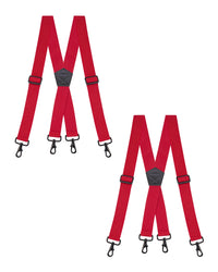 "Buyless Fashion Heavy Duty 2 Pack Suspenders for Men - 48"" Adjustable Straps 1 1/2"" - X Back with Strong Hooks"