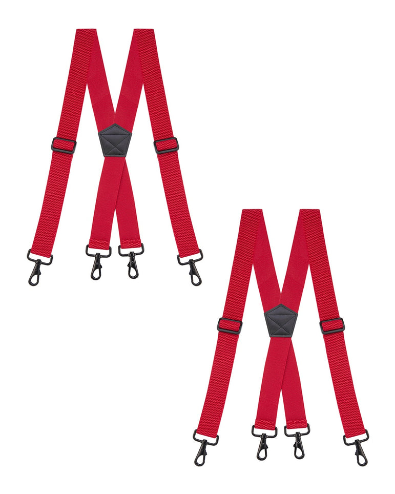 "Buyless Fashion Heavy Duty 2 Pack Suspenders for Men - 48"" Adjustable Straps 1 1/2"" - X Back with Strong Hooks"
