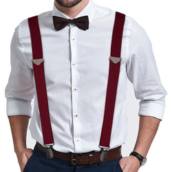 "Buyless Fashion 2 pack Suspenders for Men - 48"" Adjustable Straps 1 1/4"" - X Back With Black Clips"