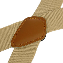 "Buyless Fashion Trucker Suspenders for Men - 48"" Elastic Adjustable Straps 1 1/4"" - X Back Utility Braces"