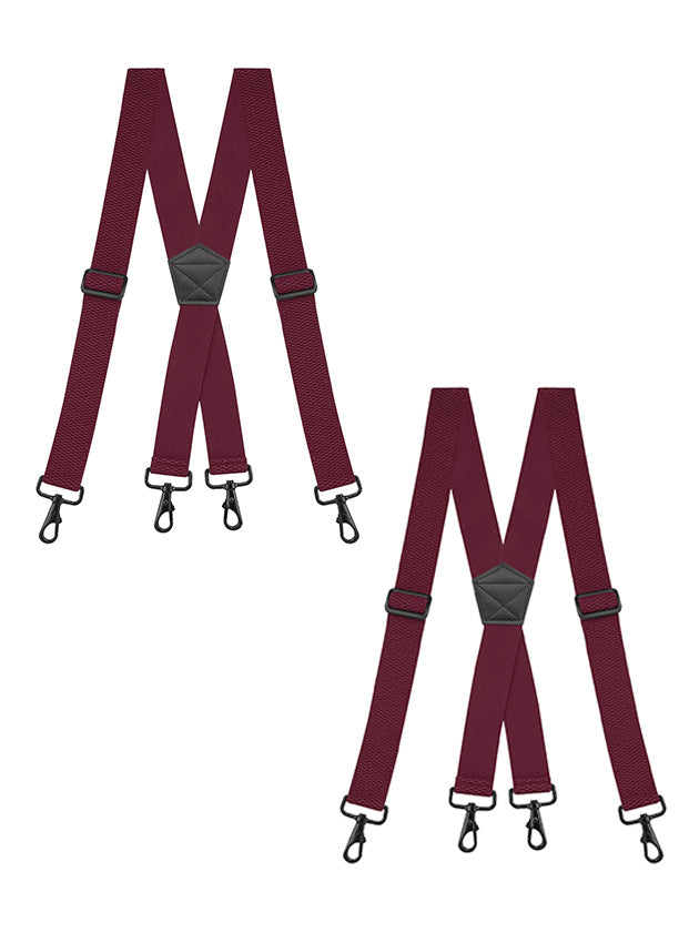 "Buyless Fashion Heavy Duty 2 Pack Suspenders for Men - 48"" Adjustable Straps 1 1/2"" - X Back with Strong Hooks"