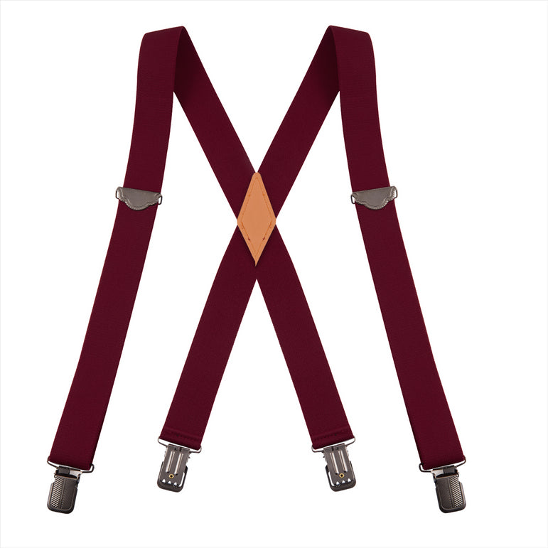 "Buyless Fashion Suspenders for Men - 48"" Adjustable Straps 1 1/4"" - X Back With Black Clips"