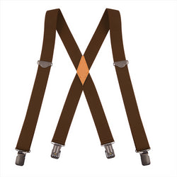 "Buyless Fashion Suspenders for Men - 48"" Adjustable Straps 1 1/4"" - X Back With Black Clips"