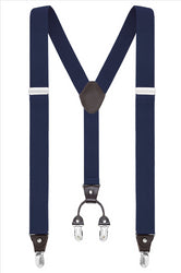 Buyless Fashion Suspenders for Men - 48" Elastic Adjustable Straps 1 1/4" - Y Shape