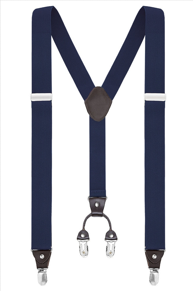 Buyless Fashion Suspenders for Men - 48" Elastic Adjustable Straps 1 1/4" - Y Shape