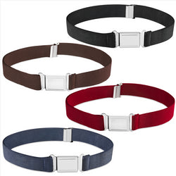 Buyless Fashion Kids Boys Toddler Adjustable Elastic Belt With Magnetic Buckle - 4 Pack