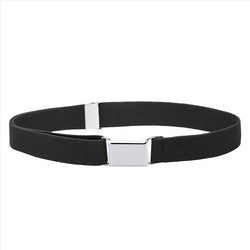 Buyless Fashion Kids Toddlers Baby Adjustable Elastic  Stretch Belt with Silver  Buckle