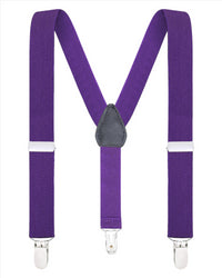 Buyless Fashion Adjustable Suspenders for Kids Toddlers Baby Elastic Solid Color 1 Inch - Y Back Design