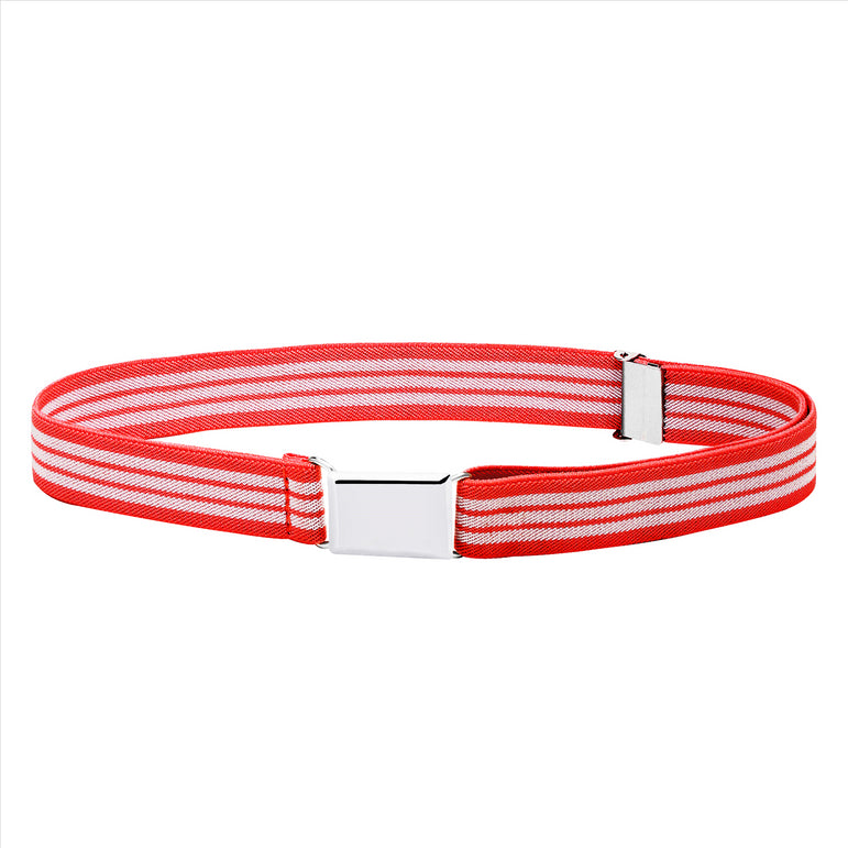 Buyless Fashion Kids Toddlers Baby Adjustable Elastic  Stretch Belt with Silver  Buckle