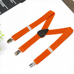 Buyless Fashion Adjustable Suspenders for Kids Toddlers Baby Elastic Solid Color 1 Inch - Y Back Design