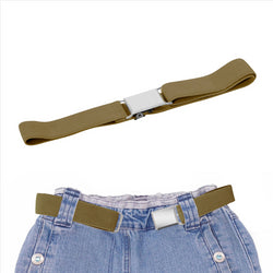 Buyless Fashion Kids Toddlers Baby Adjustable Elastic  Stretch Belt with Silver  Buckle
