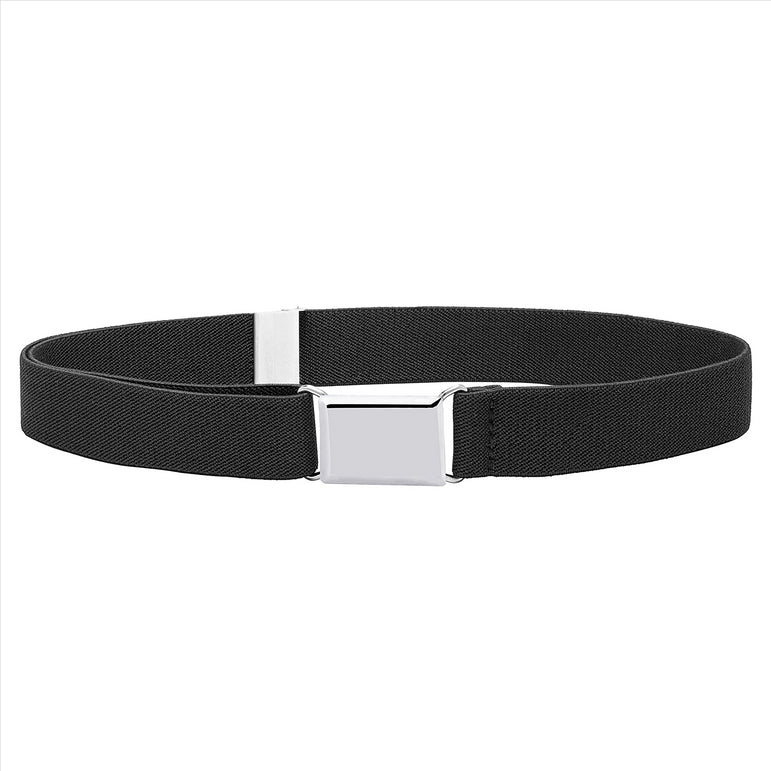 Buyless Fashion Kids Toddlers Baby Adjustable Elastic  Stretch Belt with Silver  Buckle