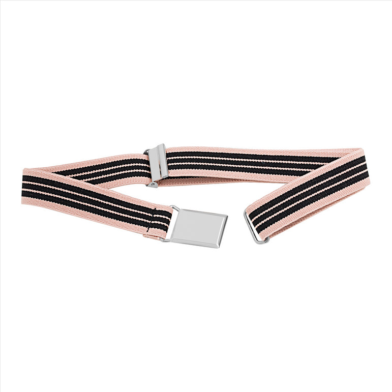 Buyless Fashion Kids Toddlers Baby Adjustable Elastic  Stretch Belt with Silver  Buckle