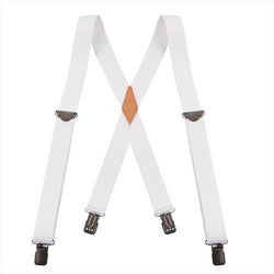 "Buyless Fashion Suspenders for Men - 48"" Adjustable Straps 1 1/4"" - X Back With Black Clips"