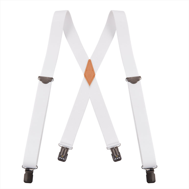 "Buyless Fashion Suspenders for Men - 48"" Adjustable Straps 1 1/4"" - X Back With Black Clips"