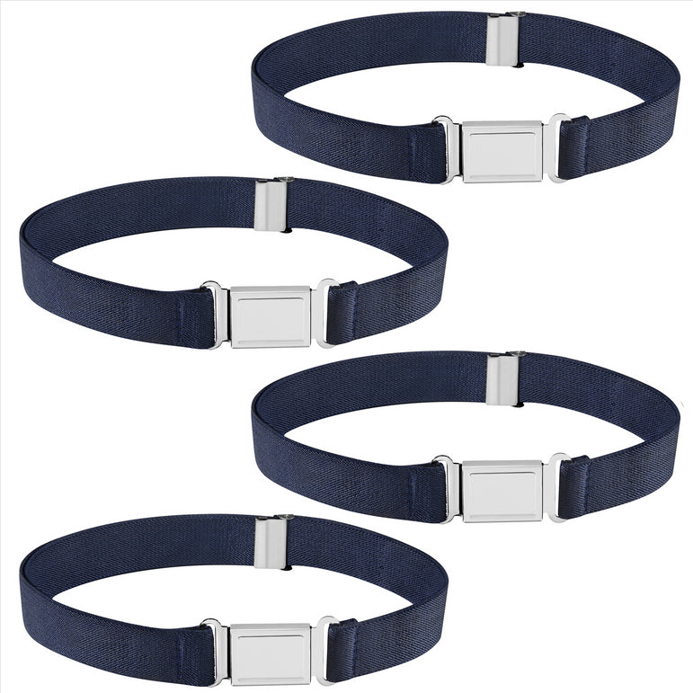 Buyless Fashion Kids Boys Toddler Adjustable Elastic Belt With Magnetic Buckle - 4 Pack