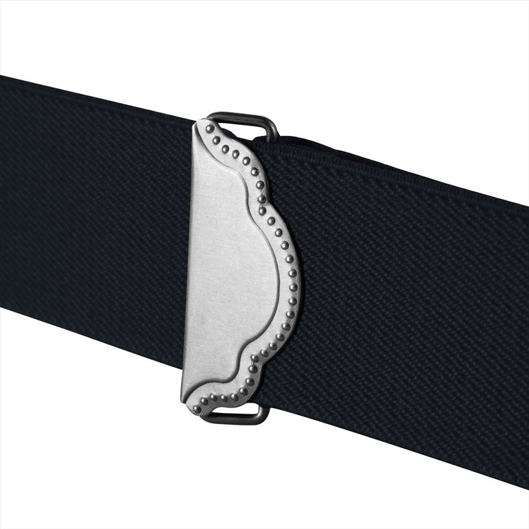"Buyless Fashion Suspenders for Men - 48"" Adjustable Straps 1 1/4"" - X Back With Black Clips"