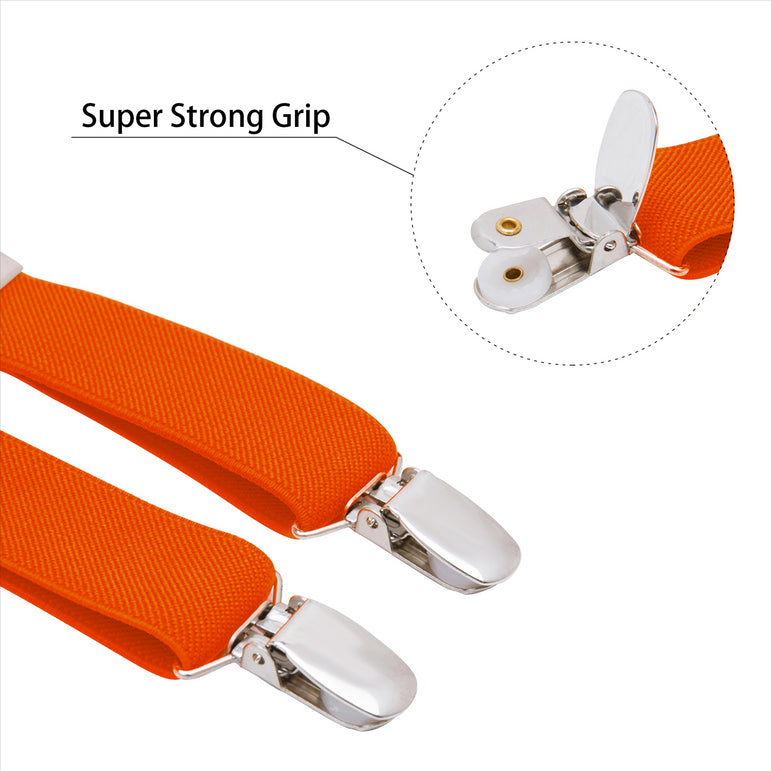 Buyless Fashion Adjustable Suspenders for Kids Toddlers Baby Elastic Solid Color 1 Inch - Y Back Design