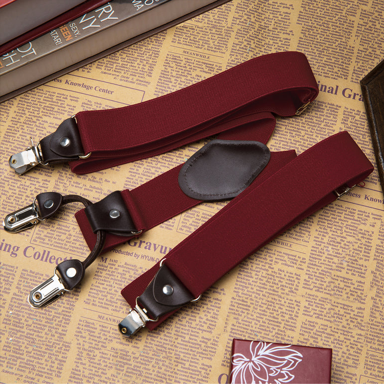 Buyless Fashion Suspenders for Men - 48" Elastic Adjustable Straps 1 1/4" - Y Shape