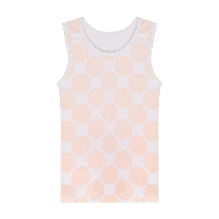 Buyless Fashion Girls Tagless Cami Scoop Neck Pink Polka Dot Undershirts Cotton Tank (8 Pack)