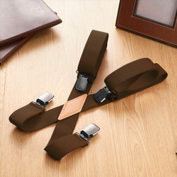 "Buyless Fashion Suspenders for Men - 48"" Adjustable Straps 1 1/4"" - X Back With Black Clips"
