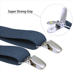 Buyless Fashion Adjustable Suspenders for Kids Toddlers Baby Elastic Solid Color 1 Inch - Y Back Design