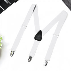 Buyless Fashion Adjustable Suspenders for Kids Toddlers Baby Elastic Solid Color 1 Inch - Y Back Design