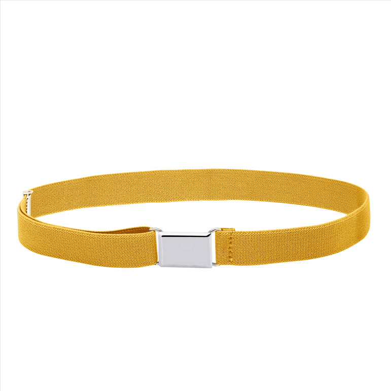 Buyless Fashion Kids Toddlers Baby Adjustable Elastic  Stretch Belt with Silver  Buckle
