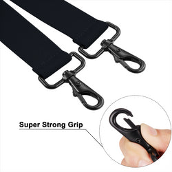 "Buyless Fashion Suspenders for Men - 48"" Adjustable Straps 1 1/4"" - X Back with Black Hooks"