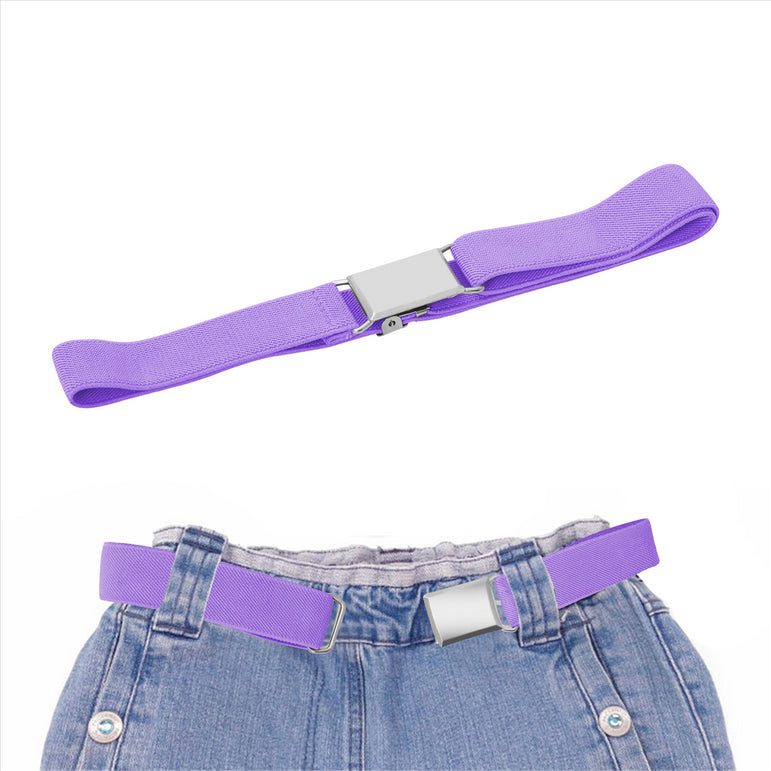 Buyless Fashion Kids Toddlers Baby Adjustable Elastic  Stretch Belt with Silver  Buckle