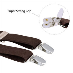 Buyless Fashion Adjustable Suspenders for Kids Toddlers Baby Elastic Solid Color 1 Inch - Y Back Design
