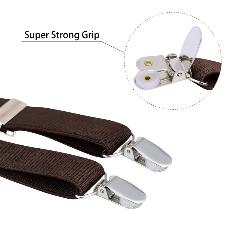 Buyless Fashion Adjustable Suspenders for Kids Toddlers Baby Elastic Solid Color 1 Inch - Y Back Design