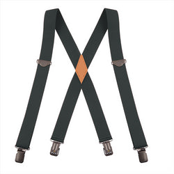 "Buyless Fashion Suspenders for Men - 48"" Adjustable Straps 1 1/4"" - X Back With Black Clips"