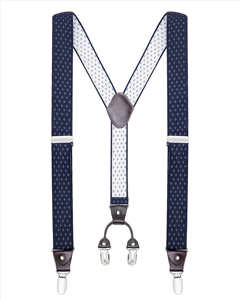 Buyless Fashion Suspenders for Men - 48" Elastic Adjustable Straps 1 1/4" - Y Shape