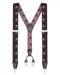 Buyless Fashion Suspenders for Men - 48" Elastic Adjustable Straps 1 1/4" - Y Shape