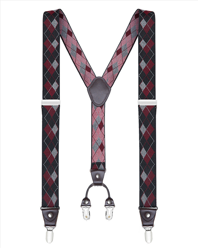 Buyless Fashion Suspenders for Men - 48" Elastic Adjustable Straps 1 1/4" - Y Shape