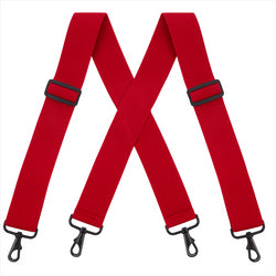 "Buyless Fashion Mens Suspenders - 48"" Elastic Adjustable Heavy Duty 2"" Wide - X Back With Black Hooks"