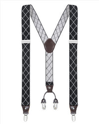 Buyless Fashion Suspenders for Men - 48" Elastic Adjustable Straps 1 1/4" - Y Shape