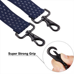 "Buyless Fashion Suspenders for Men - 48"" Adjustable Straps 1 1/4"" - X Back with Black Hooks"